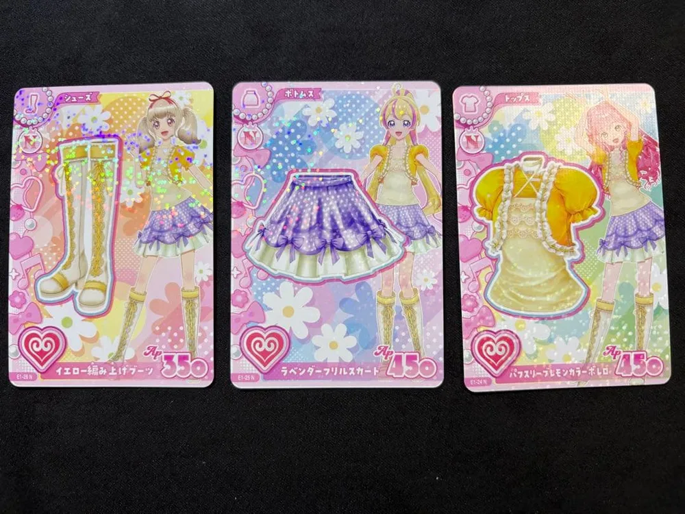 アイカツ パフスリーブ・ラベンダー・イエロー 3枚セット