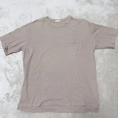 GU メンズ XL ポケットTシャツ ベージュ