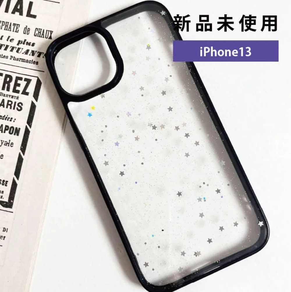 iPhone13 星 ラメ ソフトケース 韓国風 クリア キラキラ 新品