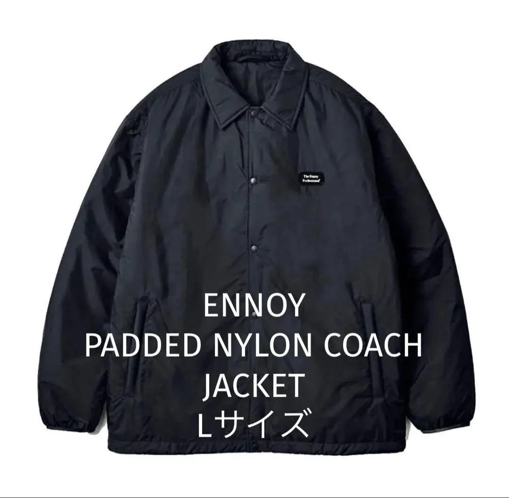 未使用ENNOY PADDED NYLON COACH JACKET 黒 L