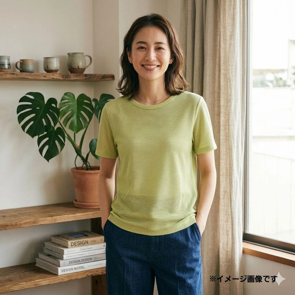 ユニクロ UNIQLO Tシャツ M シンプル ライムグリーン