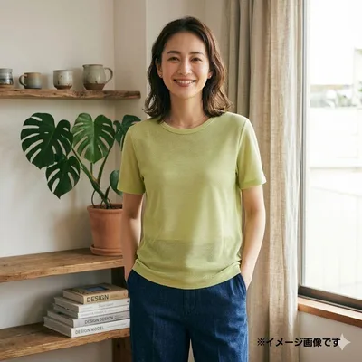 ユニクロ UNIQLO Tシャツ M シンプル ライムグリーン