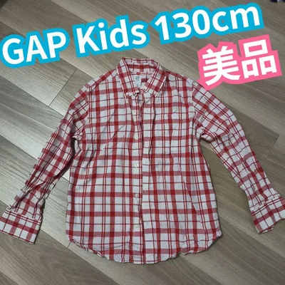 GAP Kids 赤白チェック 長袖シャツ 130cm 美品