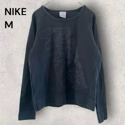 NIKE ナイキ スウェット トレーナー プリント 袖ロゴ ブラック M 黒