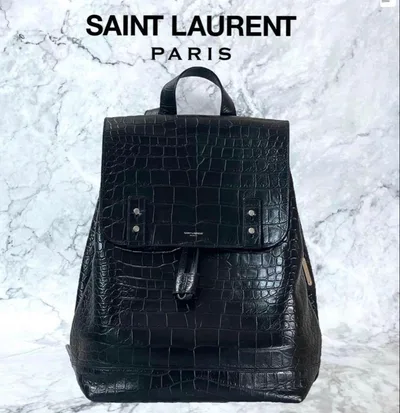 SAINT LAURENT PARIS クロコ型押し バックパック