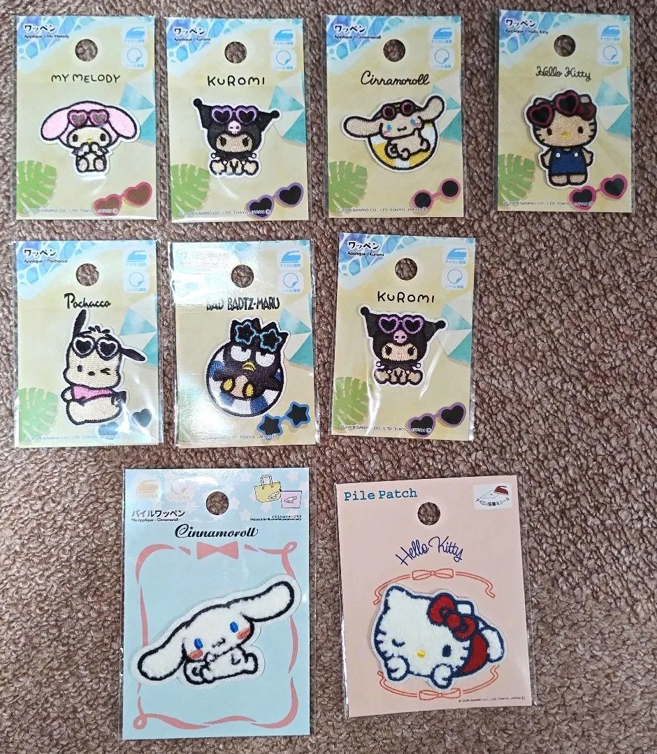 サンリオ キャラクター ワッペン 9点セット