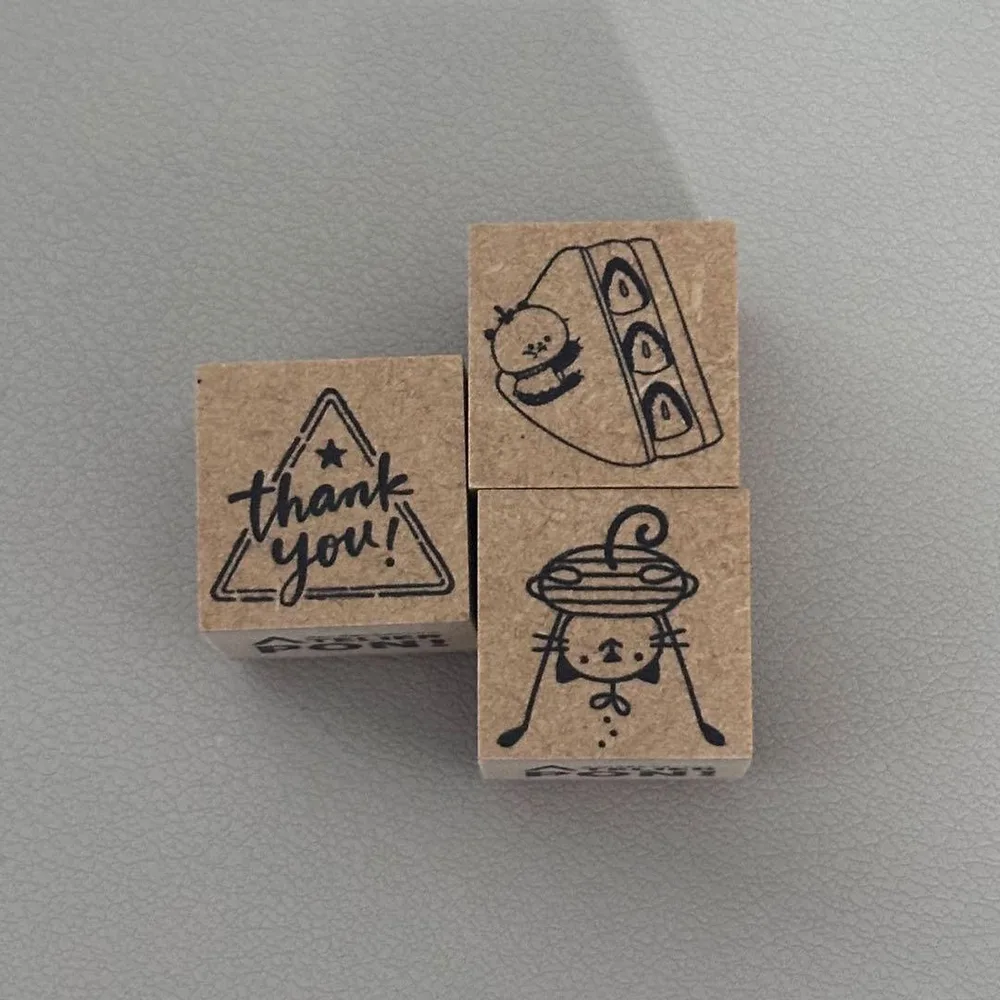 アトリエポン スタンプ はんこ 3点セット 三角はんこくじ 新品
