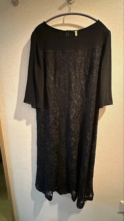 クリーニング済 RIFANNE ブラックレースワンピース
