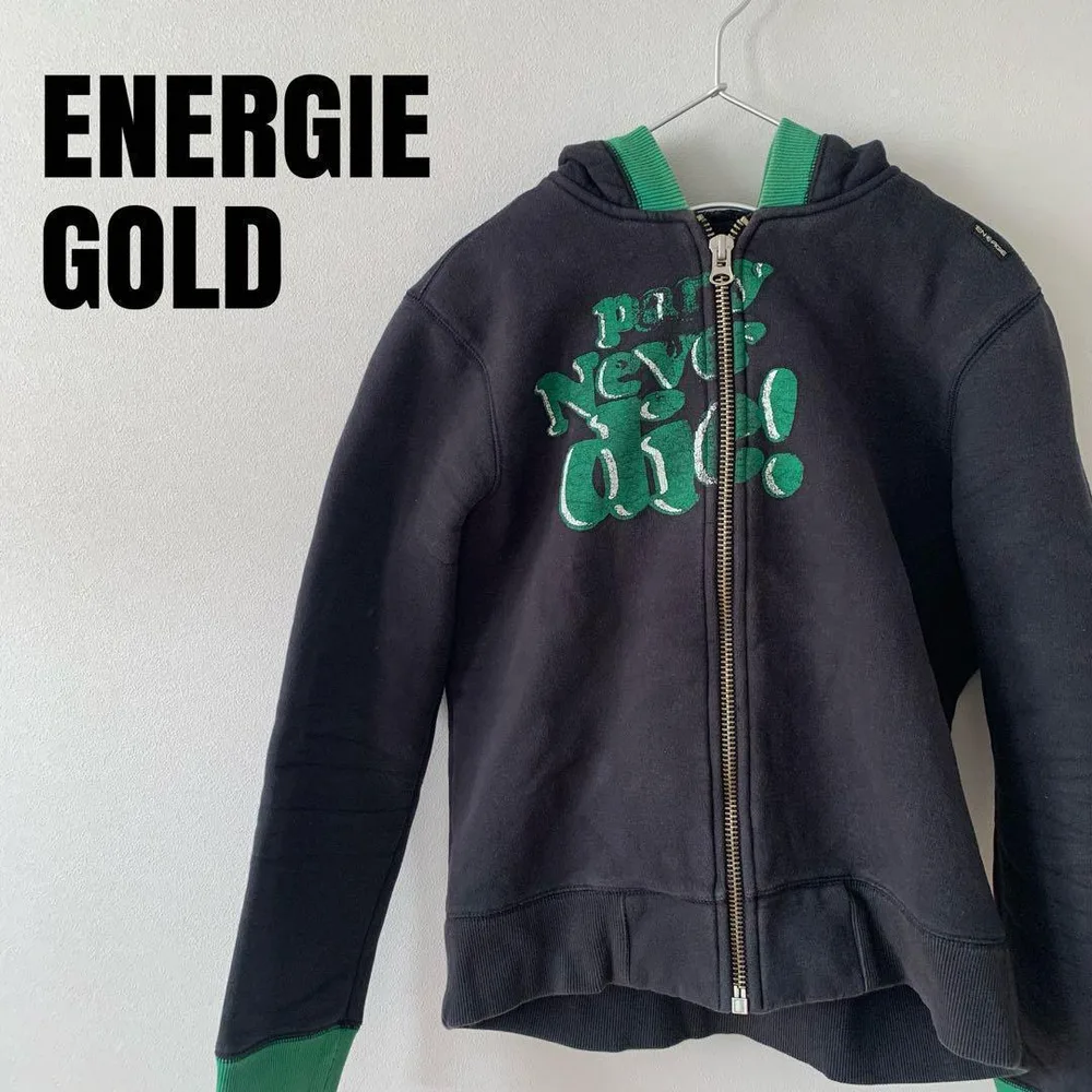 ENERGIE GOLD エナジー フルジップパーカー ブラック グリーン