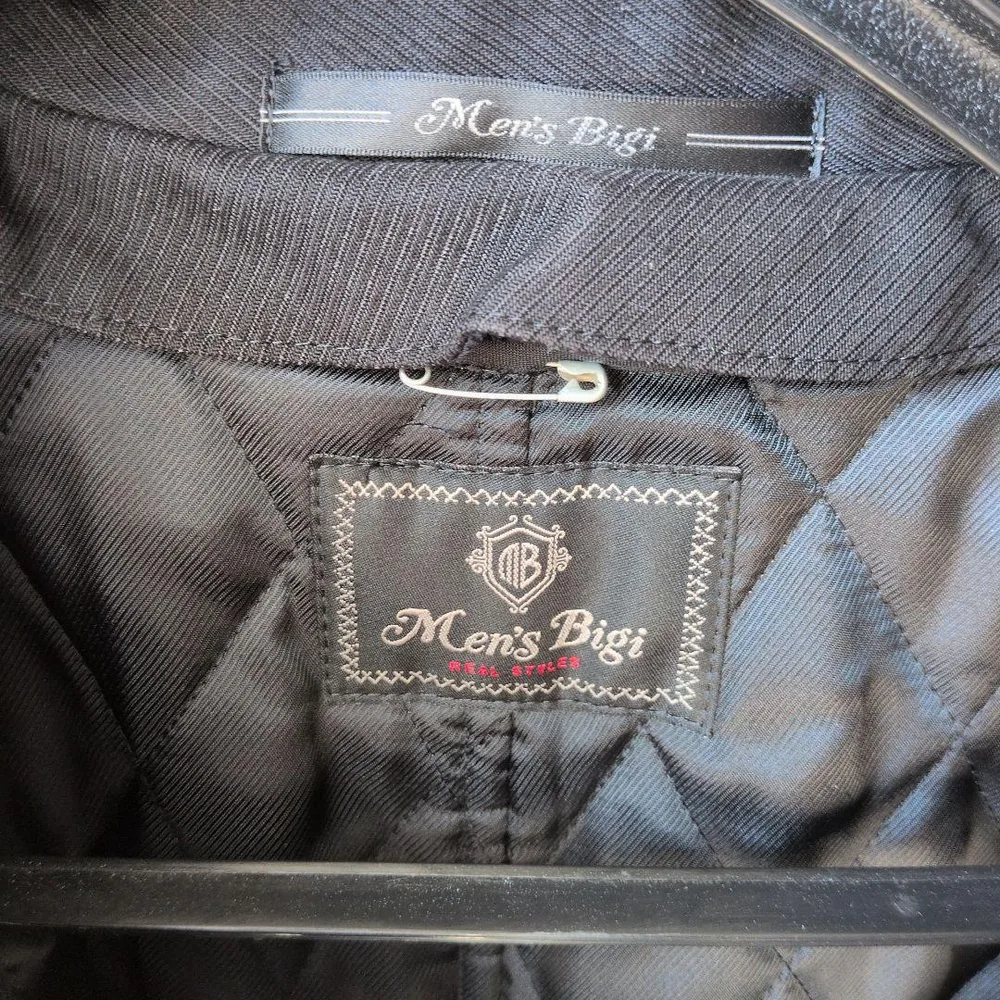 Men's Bigi メンズ トレンチコート ブラック