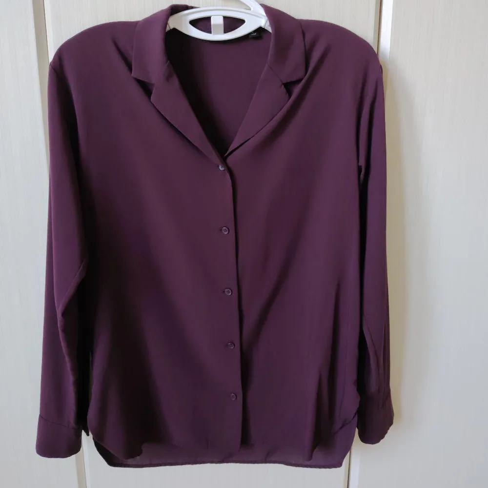 UNIQLO 長袖シャツ パープル Mサイズ