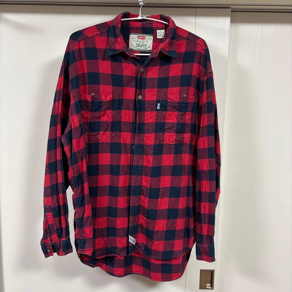 Levi's ネルシャツ レッド×ネイビー L