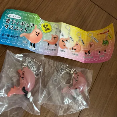 yukke 胃フィギュア マスコット キーホルダー びっくりする 2個セット
