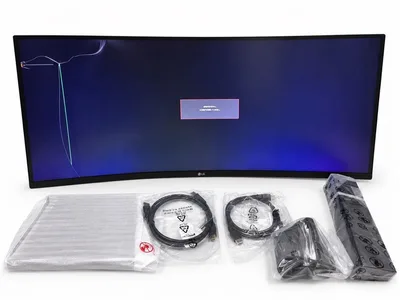 【画面割れジャンク】LG 34型湾曲ウルトラワイドモニター 34WP60C-B