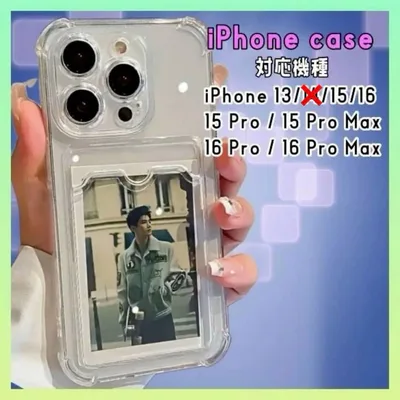 iPhoneケース クリア カード収納 耐衝撃 推し活 透明 写真