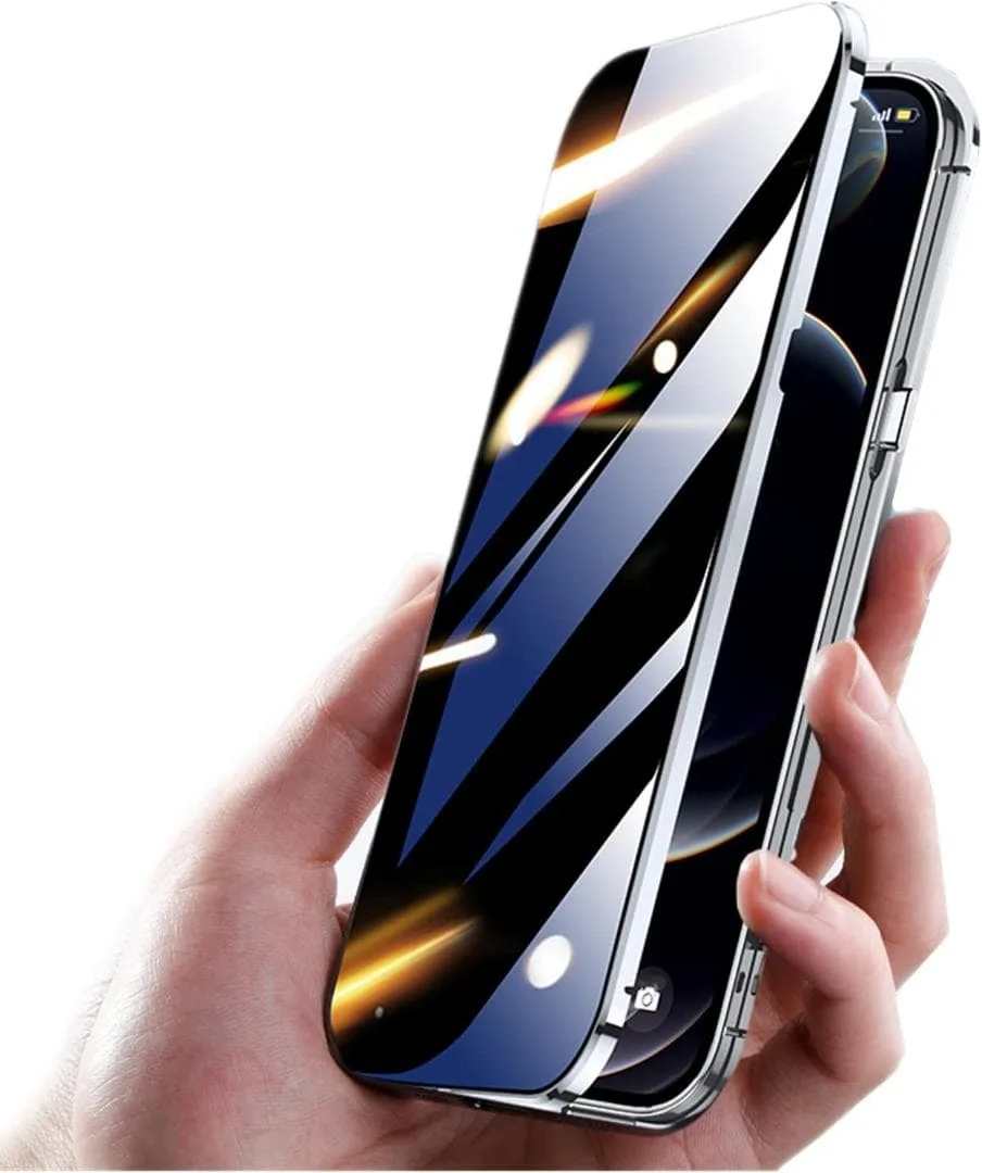 iphone14ケース シルバー 覗き見防止iphoeケース