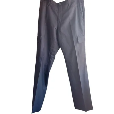 104【M】センタープレス カーゴパンツ ブラック 黒 海外古着 スラックス