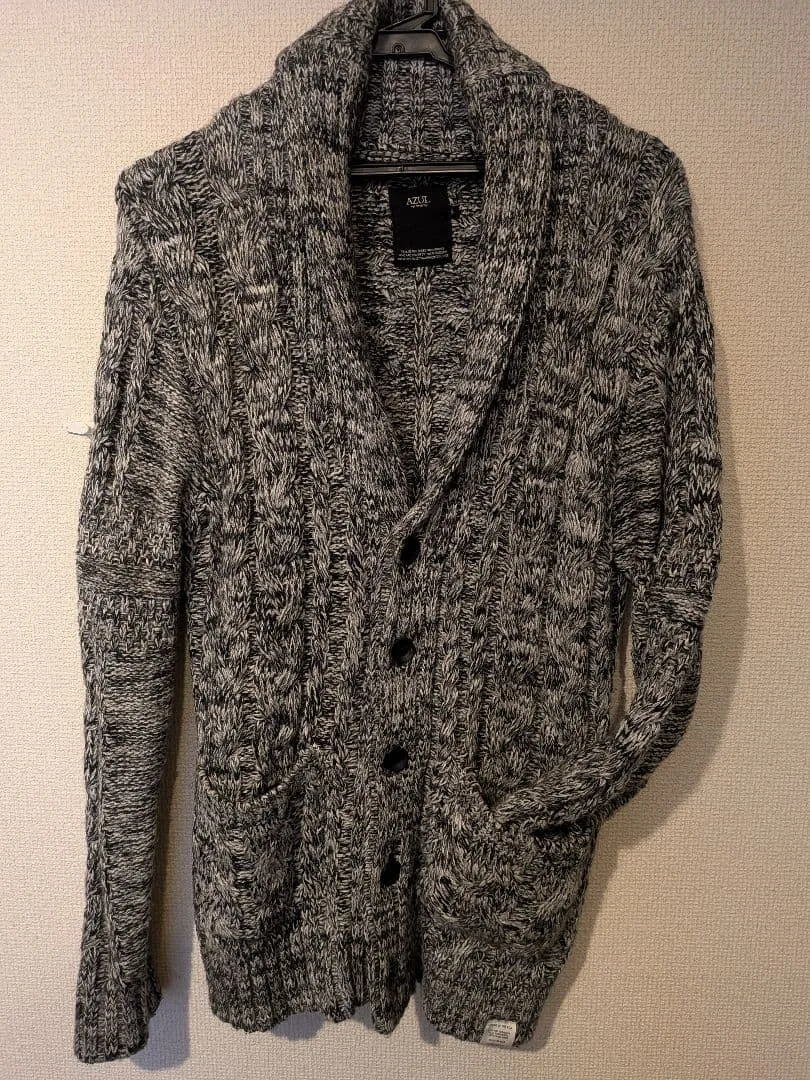 AZUL by moussy ショールカラー ニットカーディガン S