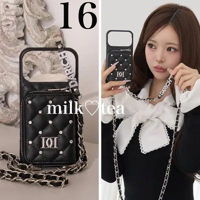 新品 キルティングマルチiPhoneケース ブラック 16 iPhone16