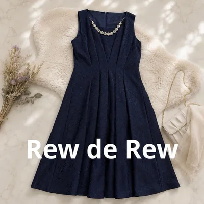 A262 Rew de Rew パール付き フレアワンピース フォーマル
