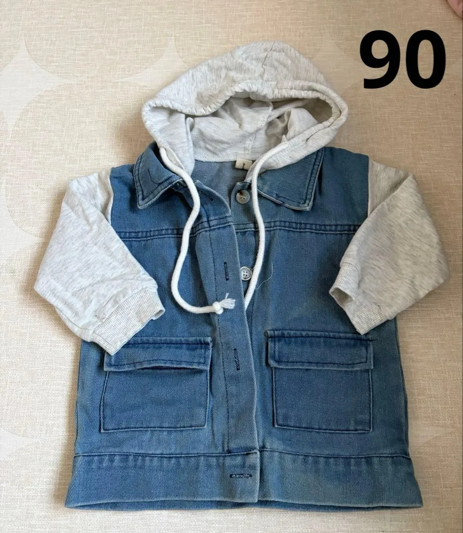 ベビー デニムジャケット フード付き 90