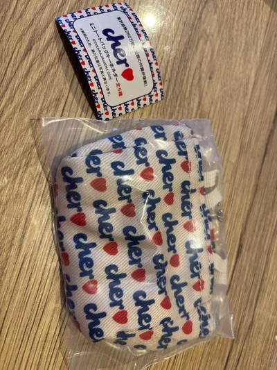 cher ミニトートバッグキーホルダー ブルー レッド ガチャ