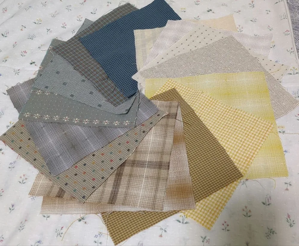 アイボリー&Yellow&くすみ色系 先染めミニカットクロスセット