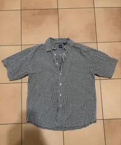 90s OLD GAP 紺タグ 半袖チェックシャツ XXL フィリピン製