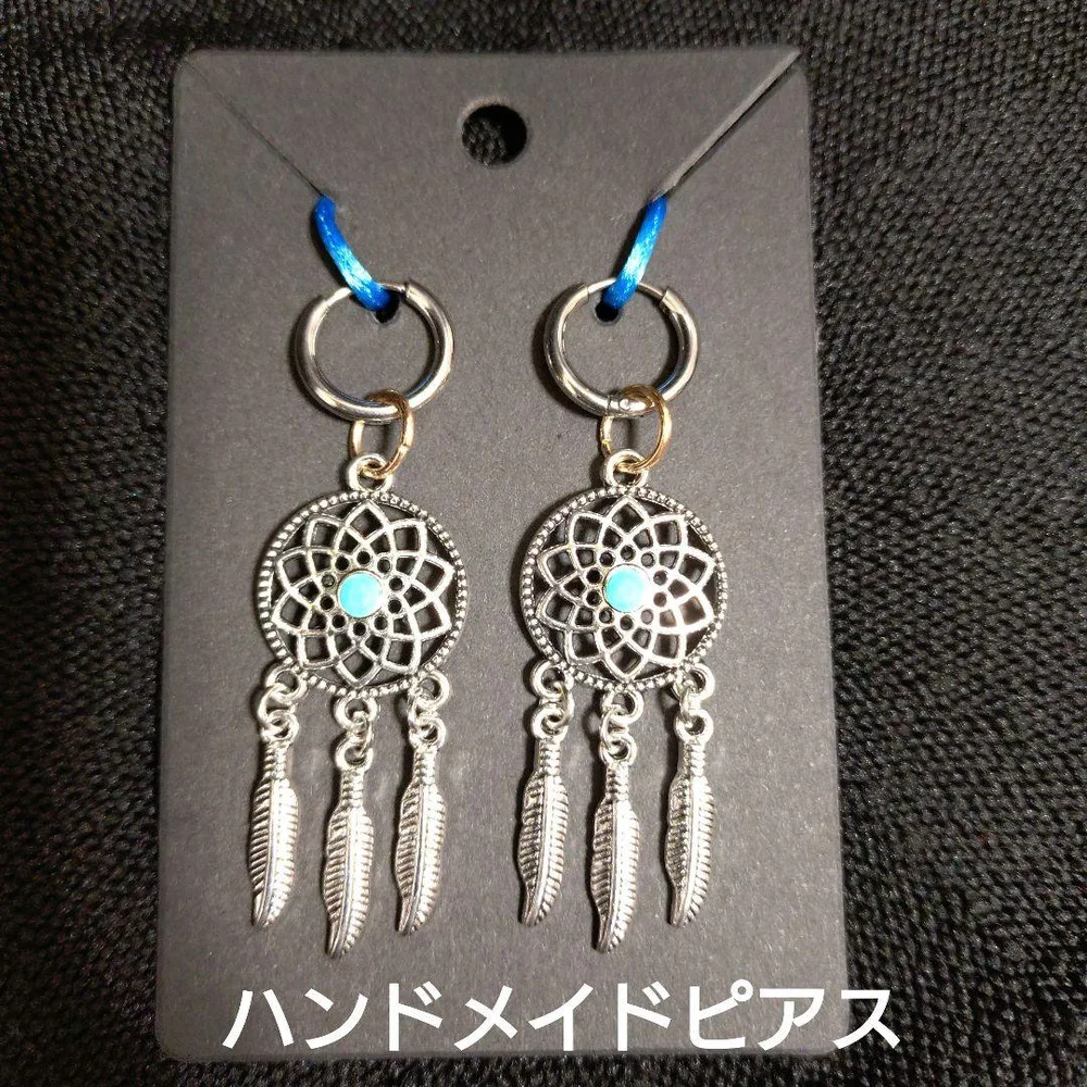 ハンドメイド ドリームキャッチャー ピアス