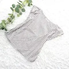 日本製❗️美品❗️綿100%【アナトリエ】ストライプ フリル半袖ブラウス