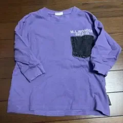 バースデイ 子供用長袖カットソー 100cm 紫 パープル 背番号6