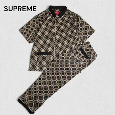 美品 supreme Satin Pajama Set セットアップ 総柄 M