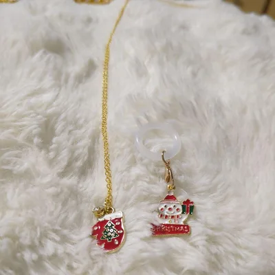 クリスマスめじるしチャーム とネックレスセット