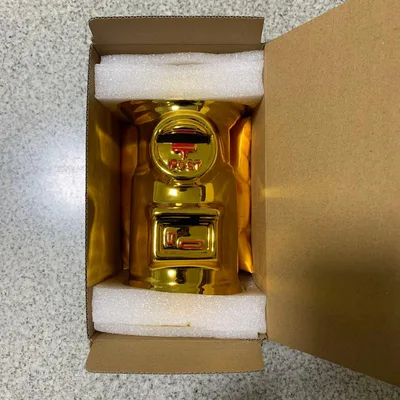 ポスト型貯金箱座布団付き20cm(M金)