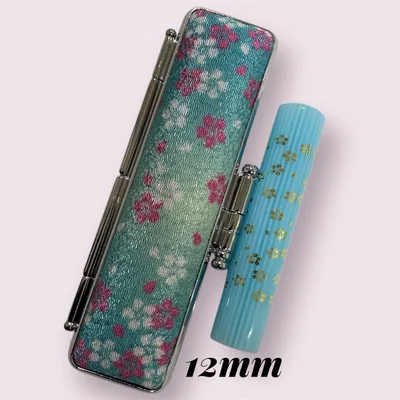 ★オーダー印鑑★ 12mm 桜柄ケース付 銀行印 実印