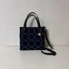 ミナペルホネンtambourinedopネイビー*2wayミニトートW23