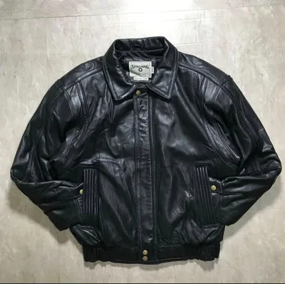 80s レザーボンバージャケット 本革 短丈 深水光太 ノームコア モード 黒