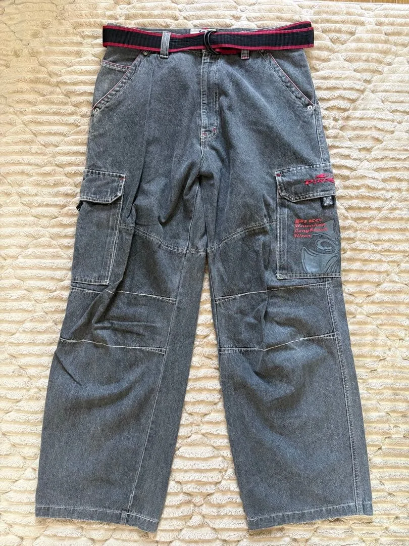 00s archive piko denim wide pants cargo