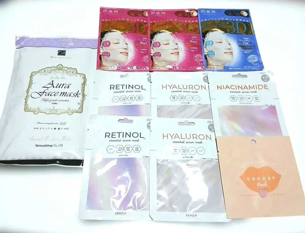 フェイスマスク まとめ売り 9点 リップパック 1点
