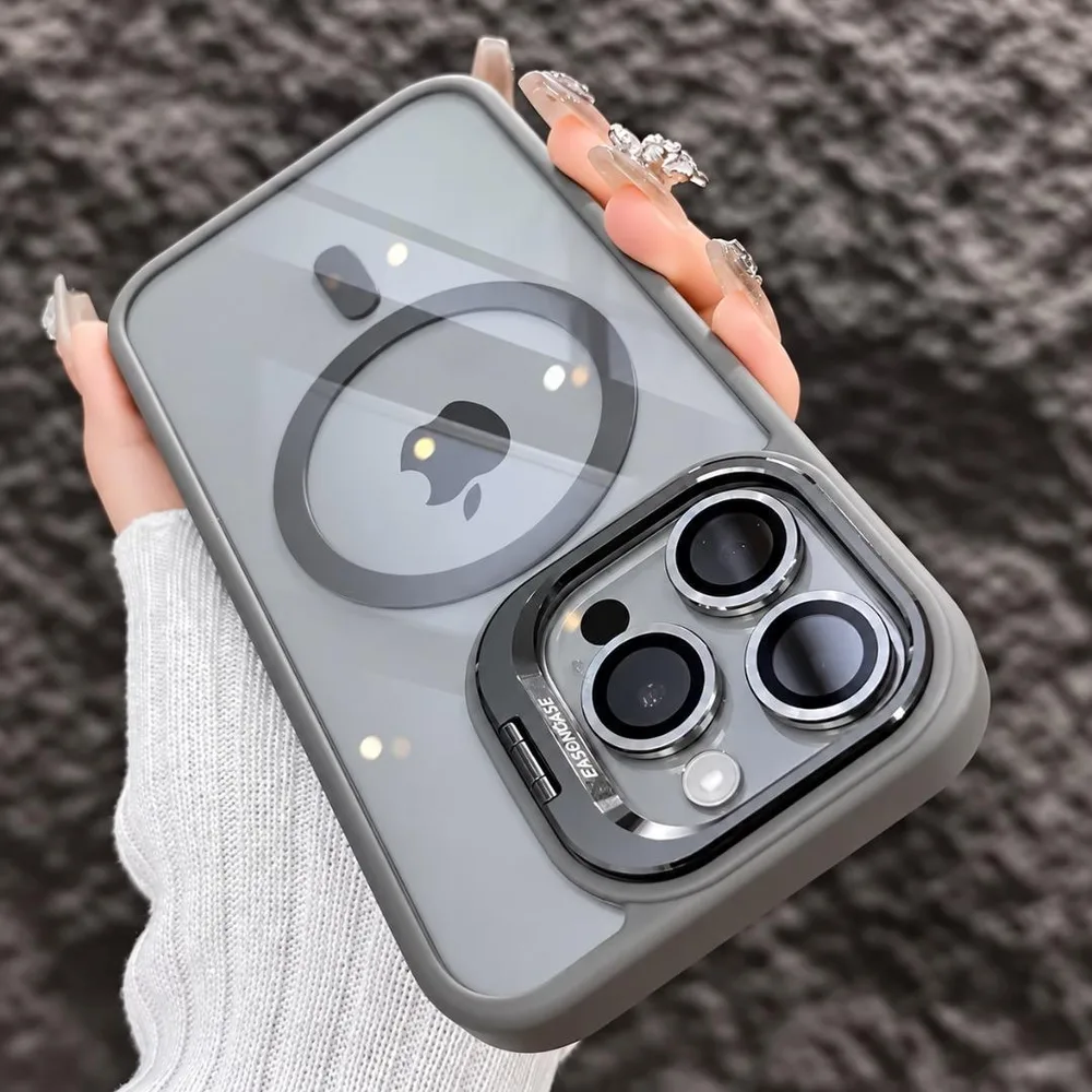iPhone17 ケース グレー MagSafe対応 耐衝撃 新品
