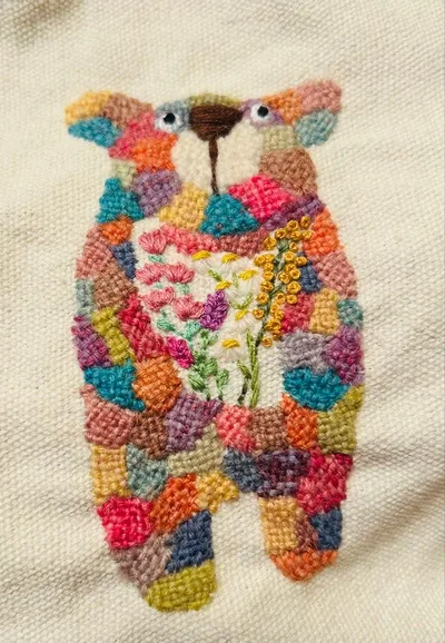 トートバッグ ダーニング刺繍 ハンドメイド