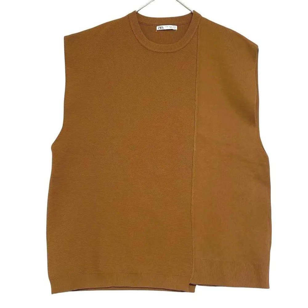 ZARA ザラ ノースリーブニット 茶 M