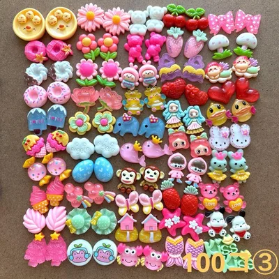 デコパーツ カラフル 50種類100個セット まとめ売り③
