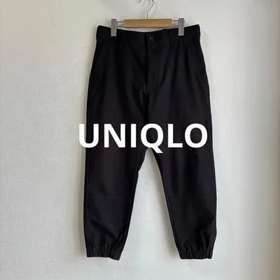 【匿名配送】UNIQLO ユニクロ メンズ ブラック イージーパンツ 裾ゴム