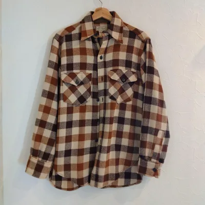 70s筆記体L.L.Bean ウールチェックシャツ