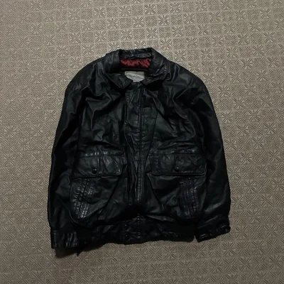 Vintage leather flight military jacket 4