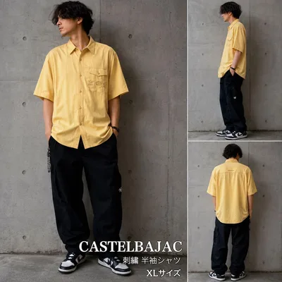 激レア✨ CASTELBAJAC カステルバジャック 刺繍 半袖シャツ 絹 XL