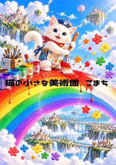 〈一枚限りの作品〉虹の架け橋を描く白猫の画家