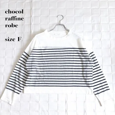 .chocol raffine robe シアーボーダーカットソー F ゆったり