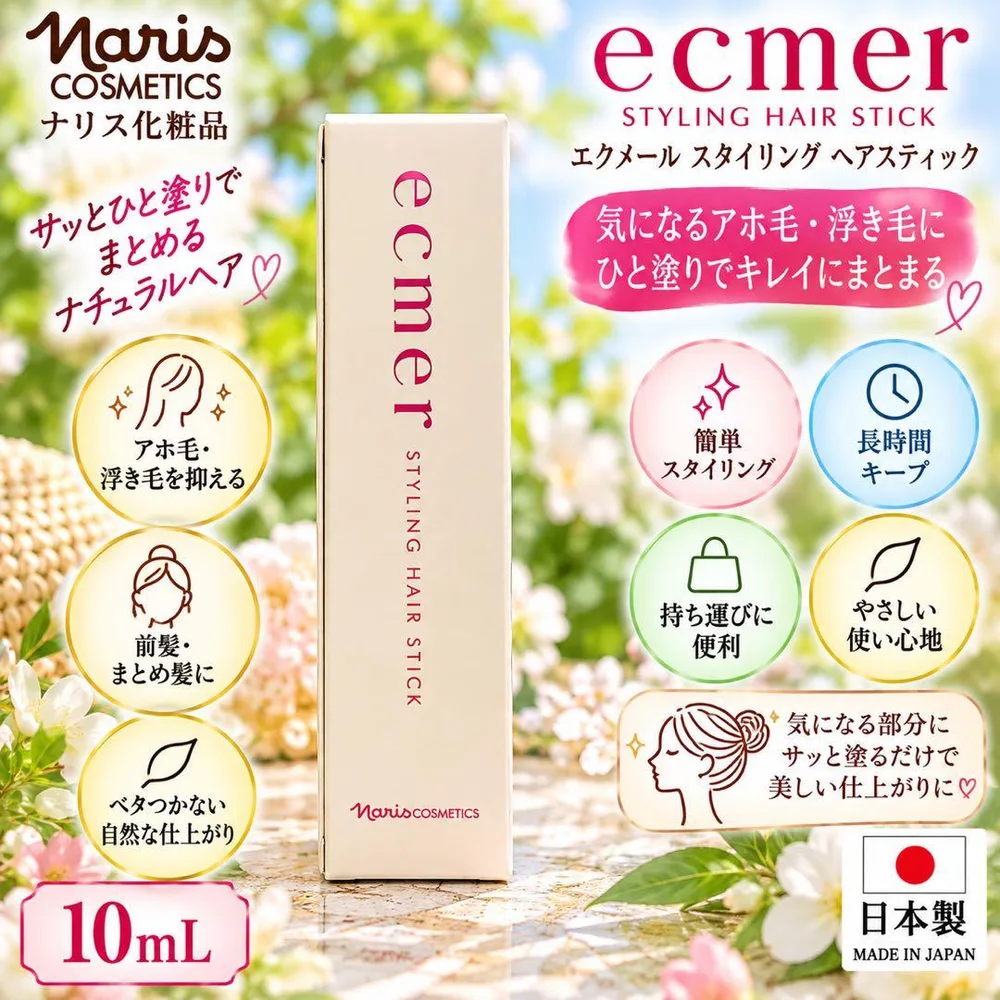 ナリス エクメール ヘアスティック 10mL アホ毛 前髪 おくれ毛